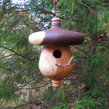 Lovely Cherry and Blacvk Walnut Acorn shaped  Birdhouse Created by Schoolhouse Woodcrafts