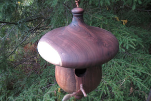Birdhouse, Black Walnut Acorn-Shaped Birdhouse