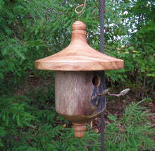 Birdhouse, Elm Barkless Turned Usable Birdhouse