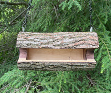 Bird Feeder, Medium Small Size Hanging Walnut Log Bird Feeder