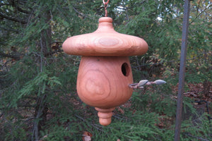 Turned Black Cherry Acorn Birdhouse