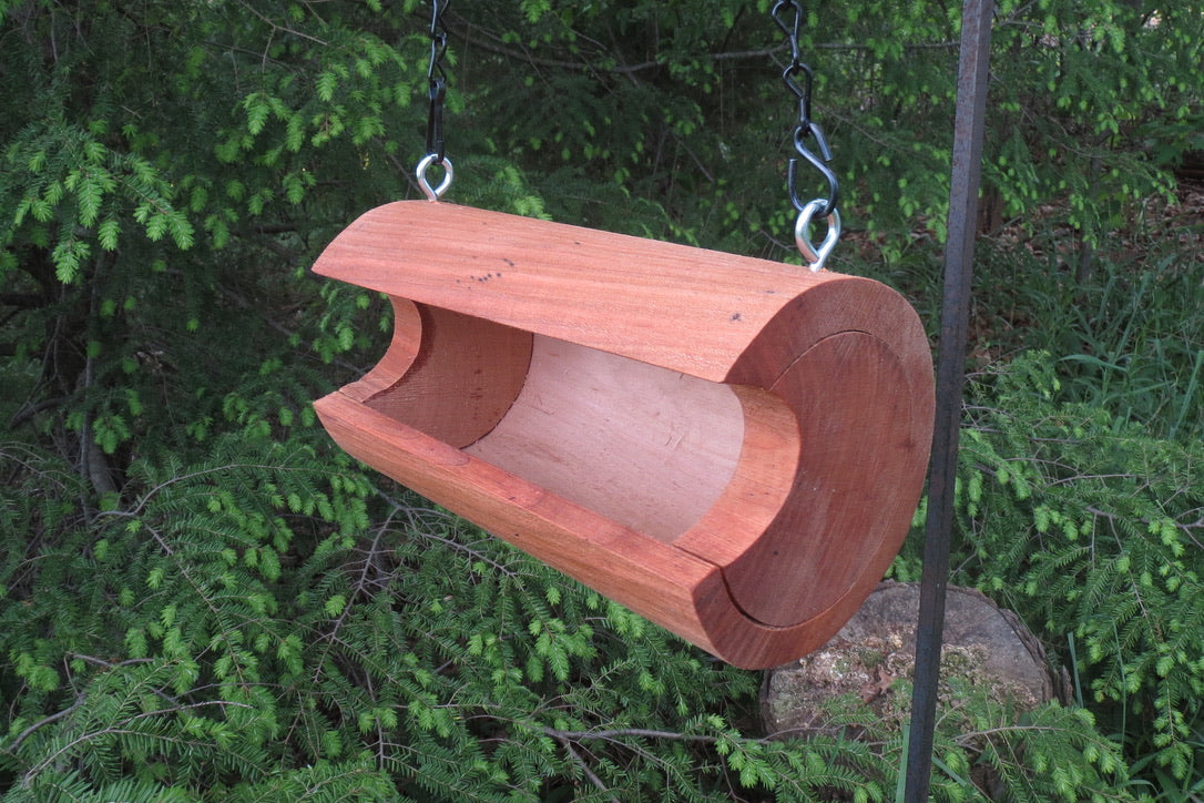 Cherry Log Smooth Hanging Bird Feeder, Medium