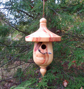 Striking Boxelder Birdhouse Created by Schoolhouse Woodcrafts