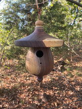 Walnut  Birdhouse, Turned Elegant Birdhouse