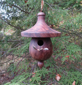 Black Walnut  Elegant Outdoor Birdhouse