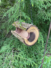 Bird Feeder, Walnut Log Hanging Bird Feeder, large