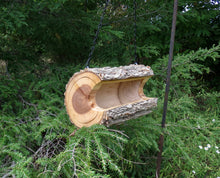 Bird Feeder, Elm Log Hanging Bird Feeder, Medium Small