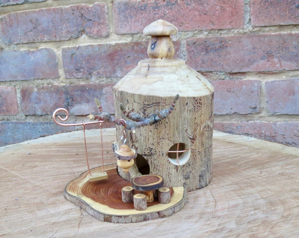 Turned Fairy House designed and made by Schoolhouse Woodcrafts