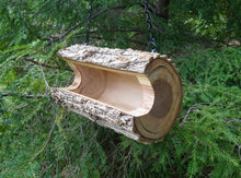 Bird Feeder, Elm Log Hanging Bird Feeder, Medium Small