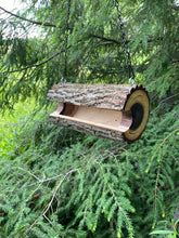 Bird Feeder, Medium Small Size Hanging Walnut Log Bird Feeder