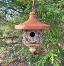 Birdhouse, Cherry and Catalpa Bark usable Birdhouse