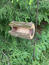 Bird Feeder, Walnut Log Hanging Bird Feeder, large