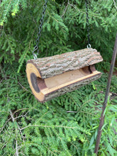 Bird Feeder, Medium Small Size Hanging Walnut Log Bird Feeder