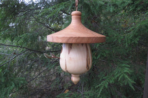 Birdhouse, Black Cherry and Ambrosia Maple Functional Birdhouse