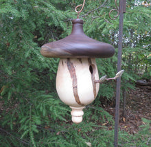 Birdhouse, Black Walnut and Ambrosia Maple Acorn-Shaped Birdhouse