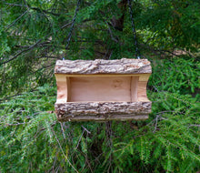 Bird Feeder, Elm Log Hanging Bird Feeder, Medium Small