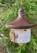 White Birch and Black Walnut Usable Birdhouse
