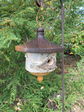 Large White Birch and Black Walnut Usable Birdhouse