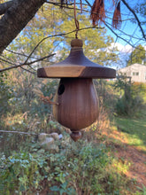 Walnut  Birdhouse, Turned Elegant Birdhouse
