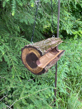 Bird Feeder, Medium Black Walnut Bark Log Bird Feeder