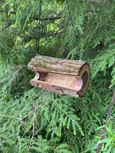 Bird Feeder, Medium Black Walnut Bark Log Bird Feeder