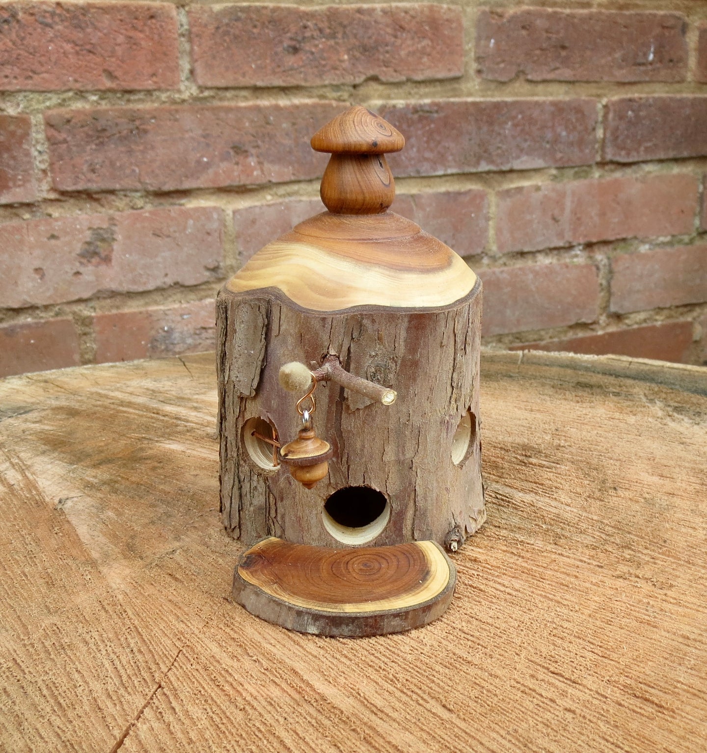 Unique Turned Wood Fairy House, Waldorf Style Fairy House