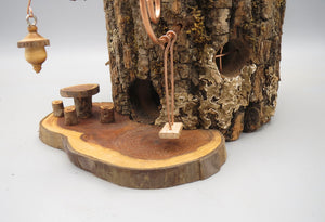 Fairy House With Miniature Fairy Dinette and Kinetic Swing, Black Walnut