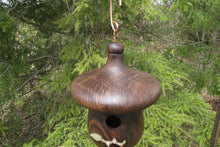 Birdhouse, Black Walnut Acorn Shaped Usable Hardwood Birdhouse