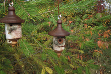 Birdhouse Ornament, Black Walnut and White Birch