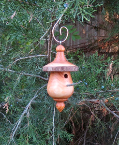 Large Turned Birdhouse Ornament,  Birdhouse Christmas Ornament