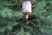 Turned Birdhouse Ornament,Yew, Christmas Ornament