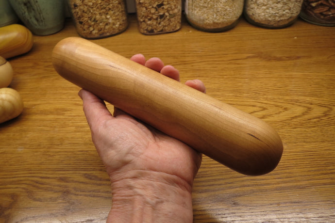 Rolling Pin, Dumpling Rolling Pin, Black Cherry European-Style Rolling Pin, Artisan Turned Small Rolling Pin