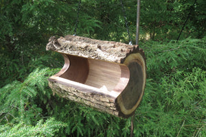 Bird Feeder, Extra Jumbo Sized Black Walnut Log Bird Feeder