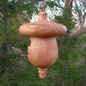 Turned Black Cherry Acorn Birdhouse