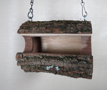 Bird feeder, birdfeeder, Walnut log bird feeder, Schoolhouse Woodcrafts