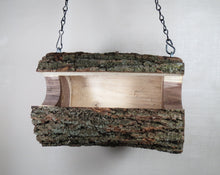 Bird feeder, birdfeeder, Walnut log bird feeder, Schoolhouse Woodcrafts