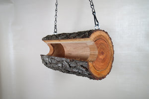 Cherry log bird feeder, Schoolhouse Woodcrafts 