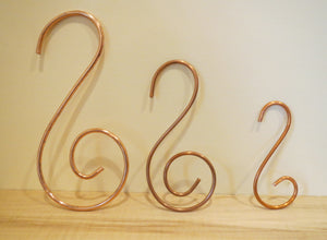 Hand made copper hooks, Schoolhouse Woodcrafts 
