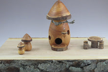 fairy house and furniture, turned wood