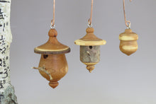 turned ornaments, birdhouse ornaments